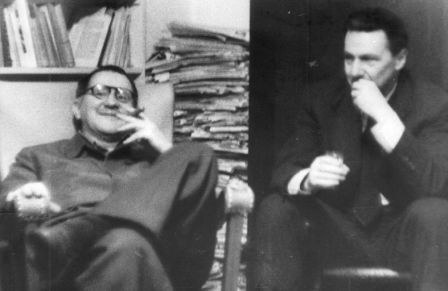 Bertolt Brecht et Vladimir Pozner à Berlin, années 1950.