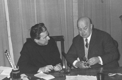 Vladimir Pozner et Victor Chklovski à Paris, années 1960. (Photo André Pozner)